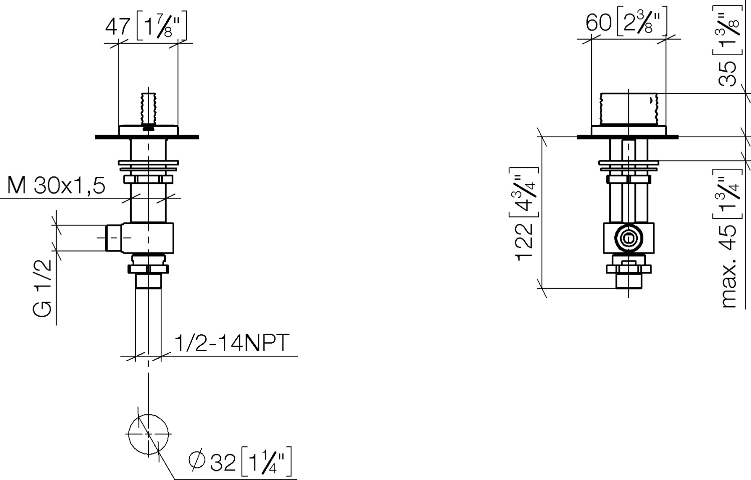 DornBracht CL.1 Вентиль, 4,7х6хh3,5 см, латунь, цвет: серый 20005705-99 ...