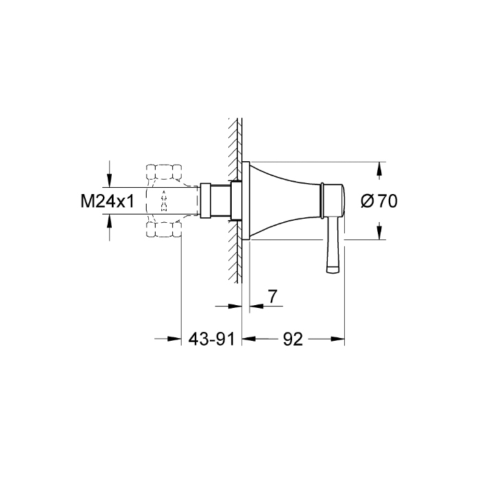 Grohe Grandera Внешняя часть запорного вентиля, цвет: матовый никель 19944EN0