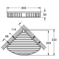 Grohe Bau Cosmopolitan Полочка-решетка угловая 30 см, цвет: хром 40663001