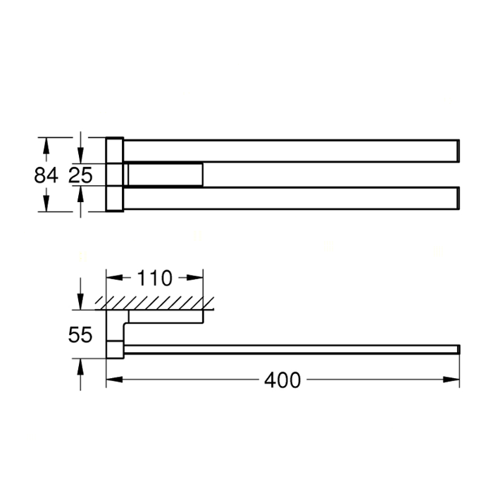 Grohe Selection Cube Полотенцедержатель 40 см, двойной, цвет: хром 40768000