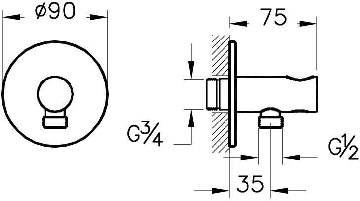 VitrA Гигиенический душ, 12х9,5хh15,5 см, цвет: хром A49271EXP