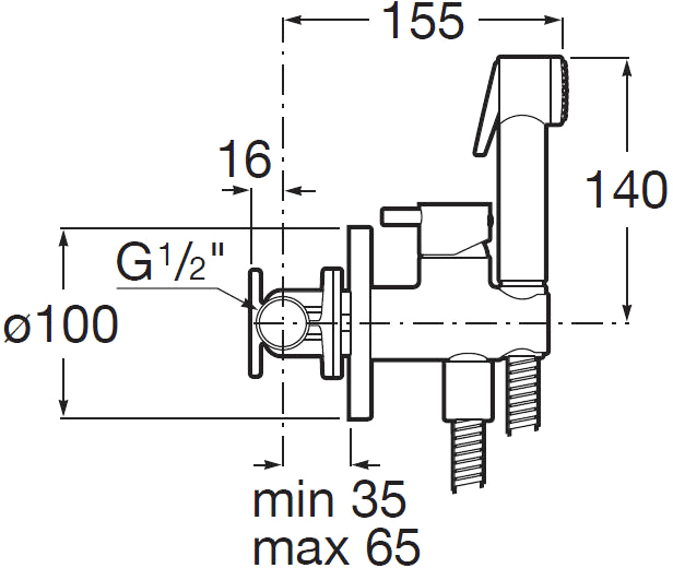 Roca Be-Fresh Гигиенический душ, 10х12хh19 см, цвет: хром 5B9461C00