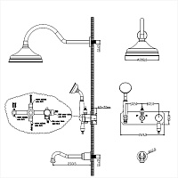 Boheme Imperiale Ripresa Душевой комплект встраиваемый - смеситель, душ, 3 потребителя, цвет: gold 328