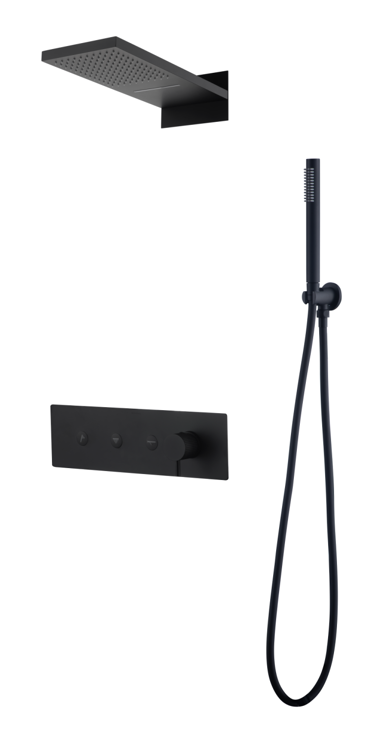 Boheme Fusion Душевой комплект встраиваемый - смеситель, верхний, ручной душ, без излив, цвет: black 130-B