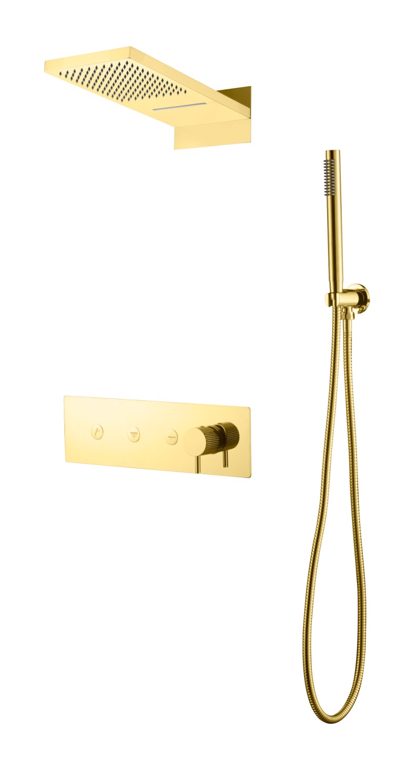 Boheme Fusion Душевой комплект встраиваемый - смеситель, верхний, ручной душ, без излива, цвет: gold 130-G
