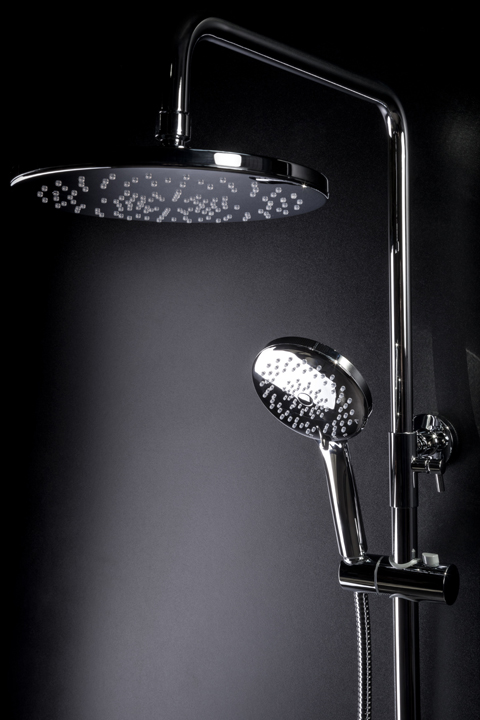 Boheme Spectre Душевая стойка: смеситель, ручной душ 5 видов струи, верхний душ, цвет: gun metall 458-Gm