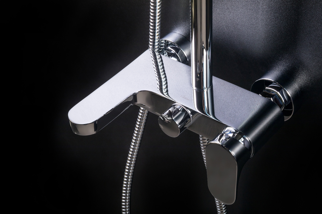 Boheme Spectre Душевая стойка: смеситель, ручной душ 5 видов струи, верхний душ, цвет: gun metall 458-Gm