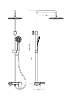 Boheme Spectre Душевая стойка: смеситель, ручной душ 5 видов струи, верхний душ, цвет: matt white 458-MW