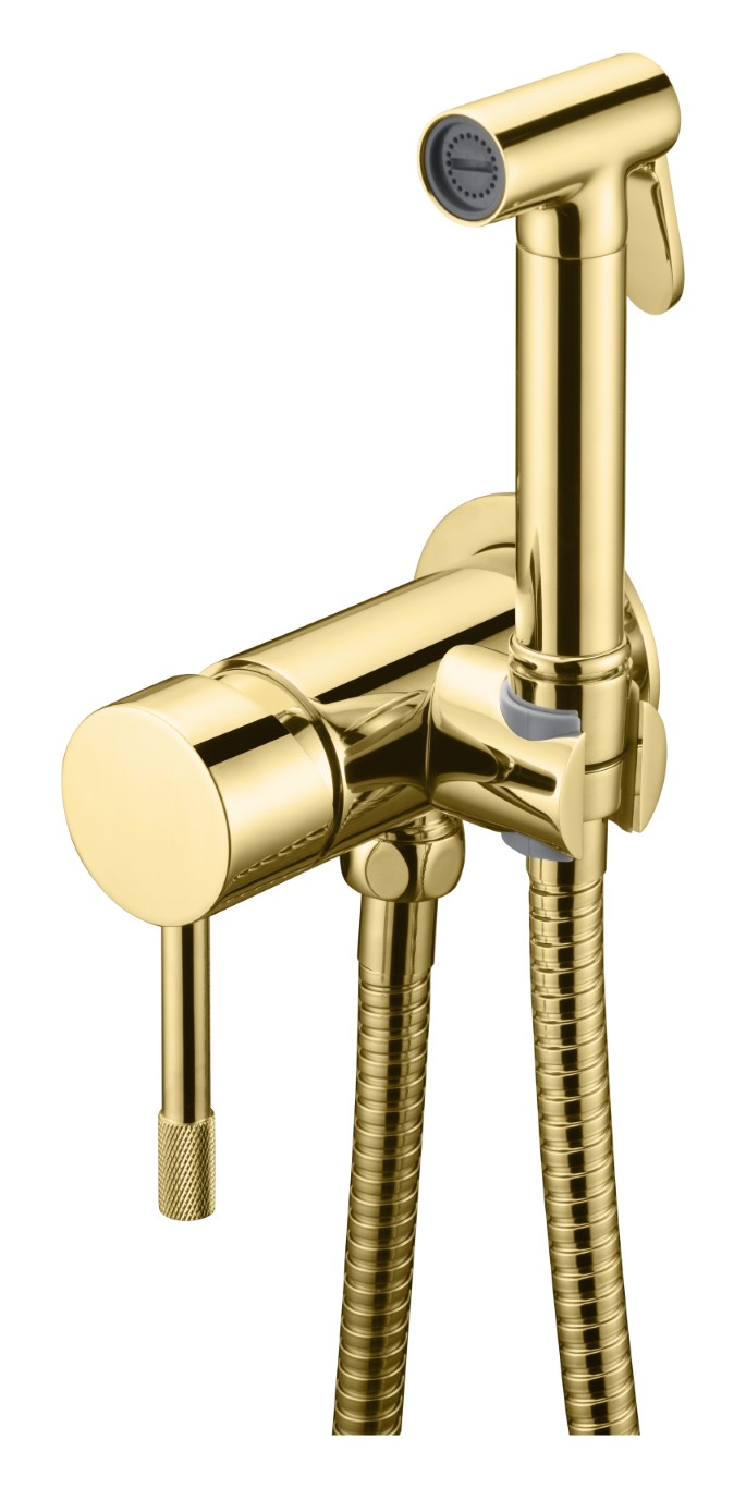 Boheme Uno Гигиенический душ со смесителем и встраиваемой частью, цвет: gold 467-G