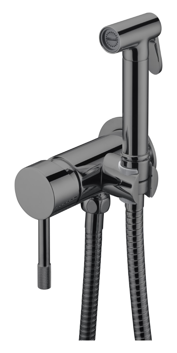 Boheme Uno Гигиенический душ со смесителем и встраиваемой частью, цвет: shine gun metall 467-SGM