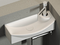 Ceramicanova Element Раковина подвесная 45,5х22 см, без перелива, отв. справа, цвет: белый глянц. CN6038L