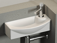 Ceramicanova Element Раковина подвесная 45,5х22 см, без перелива, отв. справа, цвет: белый глянц. CN6038L