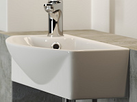 Ceramicanova Element Раковина подвесная 45,5х22 см, с переливом, смес. слева, цвет: белый глянц. CN6038R