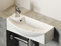 Ceramicanova Element Раковина подвесная 45,5х22 см, с переливом, смес. слева, цвет: белый глянц. CN6038R
