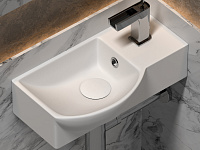 Ceramicanova Element Раковина подвесная 40х22 см, с переливом, смеситель справа, цвет: белый глянц. CN6039L