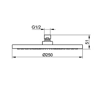 Keuco Верхний душ без кронштейна d25 см, цвет: хром 59886 010201