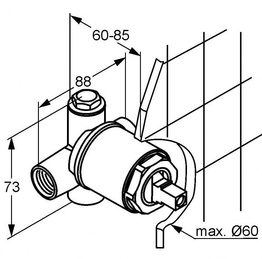 Kludi Внутренняя часть смесителя для душа DN 15 38826N