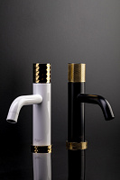 Boheme Stick Diamond Смеситель для раковины длина излива 13,5 см, без дк, цвет: chrome/gold 121-CRG