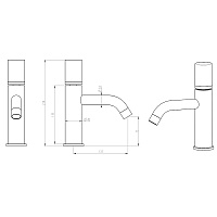 Boheme Stick Diamond Смеситель для раковины длина излива 13,5 см, без дк, цвет: chrome/gold 121-CRG