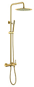 Boheme Uno Душевая стойка: смеситель с изливом, ручной душ, шланг, верхний душ 30 см,  matt gold 468-MG