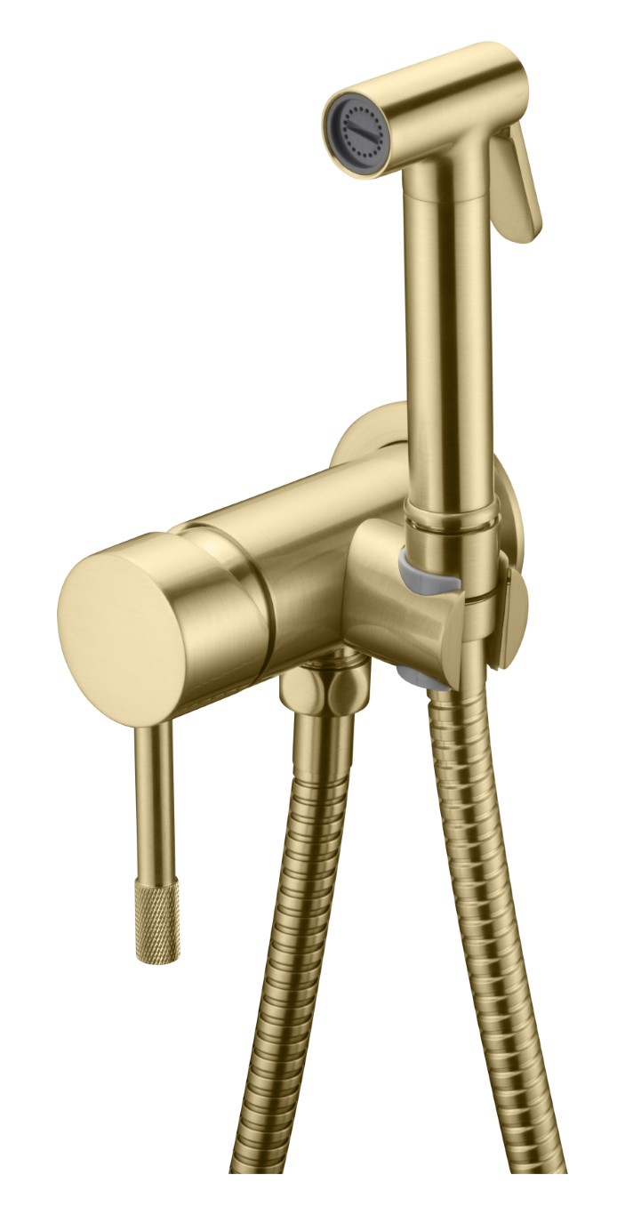 Boheme Uno Гигиенический душ со смесителем и встраиваемой частью, цвет: matt gold 467-MG