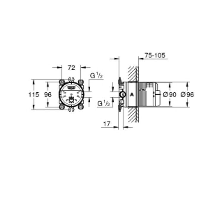 Grohe Встраиваемая часть универсальная для душа 26483000