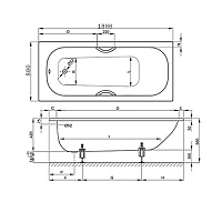 Bette Form Ванна стальная встраиваемая 180x80 см, с шумоизоляцией, цвет: белый 2950-000