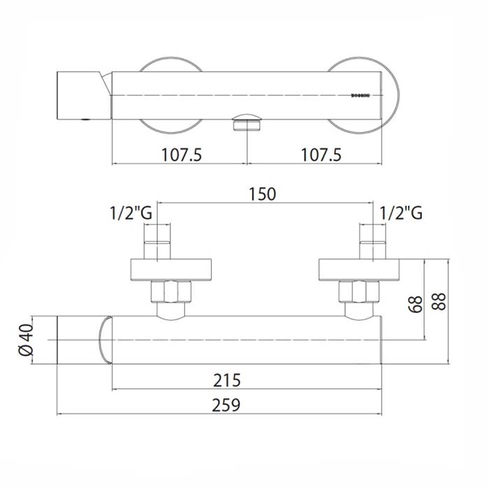 Bossini Oki Смеситель для душа монокомандный, цвет: mat black Z005130.073