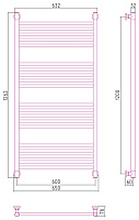 Сунержа Богема+ Полотенцесушитель водяной 60x120h, цвет: матовый белый 30-0220-1260