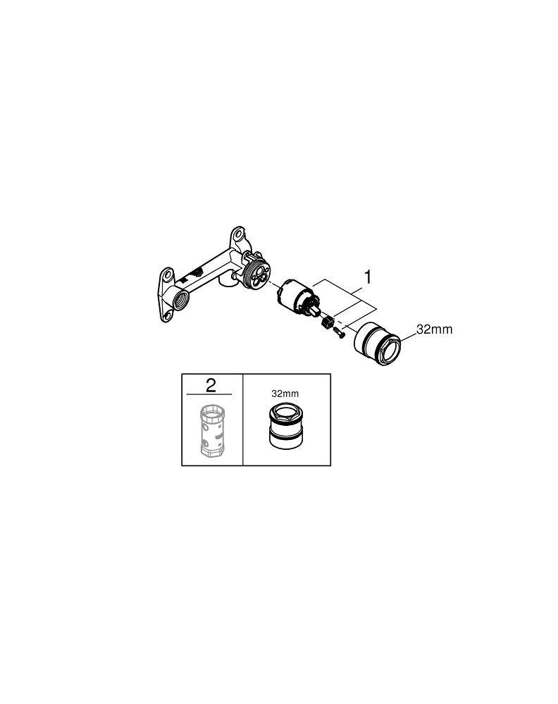 Grohe Встраиваемая универсальная часть смесителя для раковины на 2 отверстия 32635000