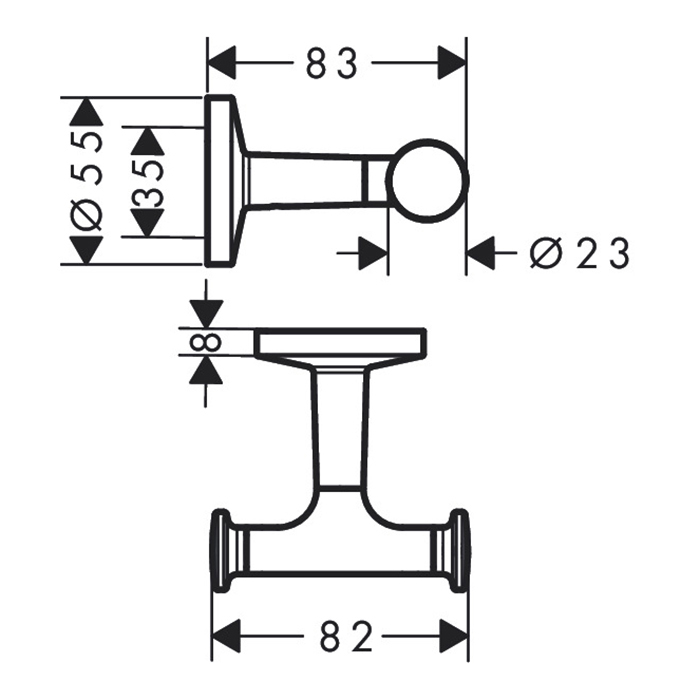 Axor Universal Circular Крючок двойной подвесной, латунь, цвет: матовый черный 42812670