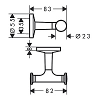 Axor Universal Circular Крючок двойной подвесной, латунь, цвет: матовый черный 42812670
