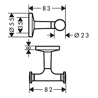Axor Universal Circular Крючок двойной подвесной, латунь, цвет: шлифованный черный хром 42812340