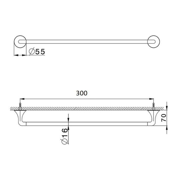 Cisal Vita Полотенцедержатель 30 см, цвет: Chrome VI09010021