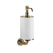 Gessi Venti20 Дозатор для жидкого мыла подвесной, с белой колбой, цвет: Brass PVD 65413#710