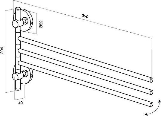 Am.Pm Bliss L Полотенцедержатель тройной подвесной 39 см, цвет: хром A5532764