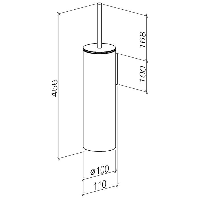 Dornbracht Meta Ершик для унитаза подвесной, с латунной колбой, цвет: платина 83910979-08