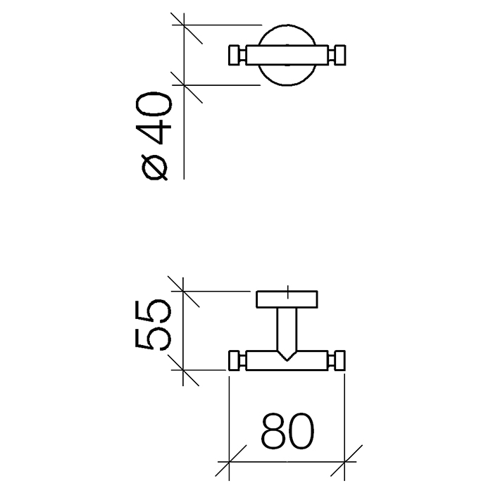 Dornbracht Meta Крючок двойной, подвесной, цвет: платина матовая 83256979-06