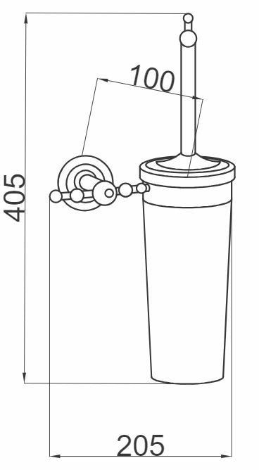 Boheme Brillante Ершик для унитаза подвесной со стеклянной колбой, цвет: chrome 10443
