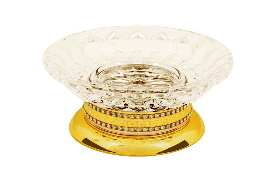 Boheme Imperiale Мыльница со стеклянной чашей, настольная, цвет: gold 10411