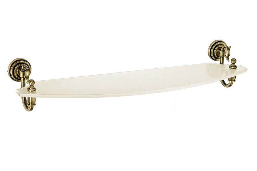 Boheme Medici Полка стеклянная 58x16,5 см, подвесная, стекло белое, цвет: bronze 10607