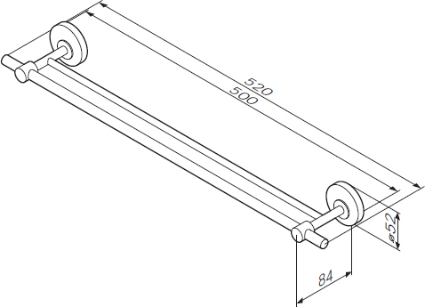 Am.Pm Bliss L Полотенцедержатель двойной подвесной 52 см, цвет: хром A55335464