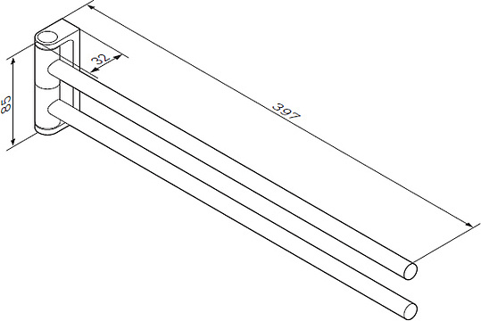 Am.Pm Inspire Полотенцедержатель двойной подвесной 39,7 см, цвет: хром A5032664
