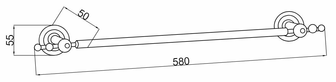 Boheme Brillante Полотенцедержатель 58 см, подвесной, цвет: chrome 10431