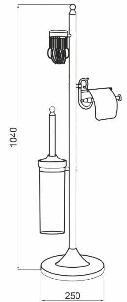 Boheme Brillante Стойка напольная - ершик, держатель бумаги и освежителя воздуха, цвет: chrome 10445