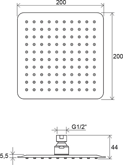 Ravak Chrome Slim 982.01 Верхний душ X07P334