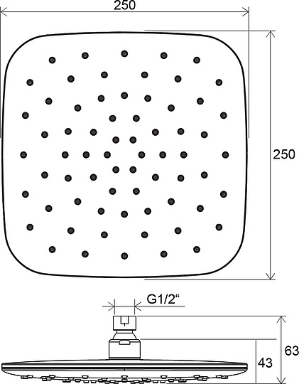 Верхний душ Ravak ABS 983.10 X07P347