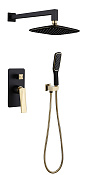 Boheme Venturo Душевой комплект встраиваемый - смеситель, верхний, ручной душ, шланг, цвет: black 384-B