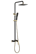 Boheme Venturo Душевая стойка: смеситель, излив, ручной душ, шланг, верхний душ 25 см, цвет: black 388-B
