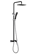 Boheme Venturo Душевая стойка: смеситель, излив, ручной душ, шланг, верхний душ 25 см, цвет: black 378-B